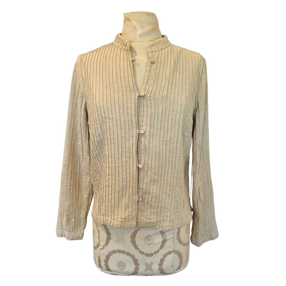 Orvis textured beige linen jacket - size small